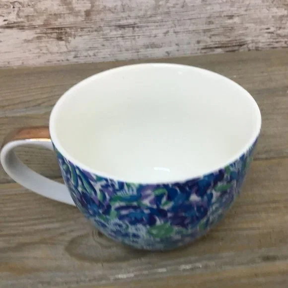 Lilly Pulitzer Ceramic Mug Blue Purple Green Floral Coffee Tea Cup 12 oz - Picture 6 of 8